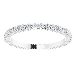 10K White Gold 1/2 CTW Natural Diamond Eternity Band Size 6.75