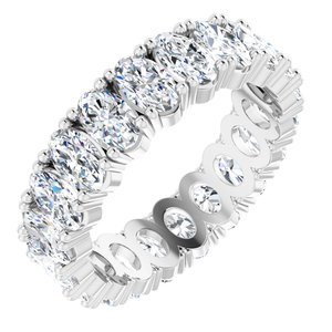 14K White Gold 5 CTW Natural Diamond Eternity Band Size 6.5