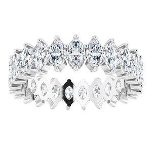 14K White Gold 3 CTW Natural Diamond Eternity Band Size 6.5