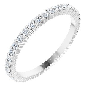 10K White Gold 1/2 CTW Natural Diamond Eternity Band Size 6.75