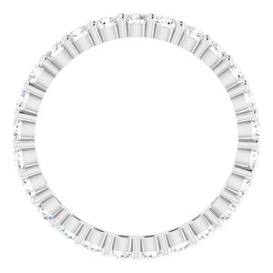 10K White Gold 1 CTW Natural Diamond Eternity Band Size 6.75