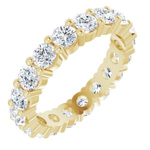 10K Yellow Gold 2 3/4 CTW Natural Diamond Eternity Band Size 6.75