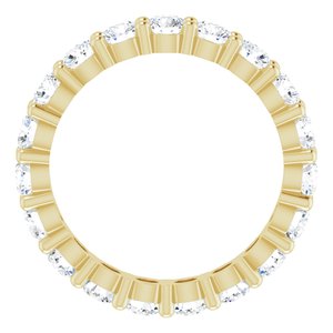 10K Yellow Gold 2 1/4 CTW Natural Diamond Eternity Band Size 6.75