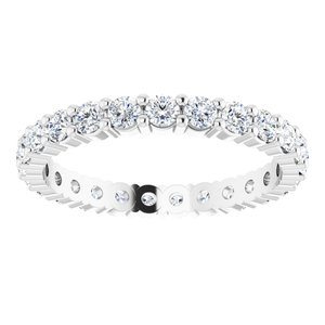 10K White Gold 1 CTW Natural Diamond Eternity Band Size 6.75