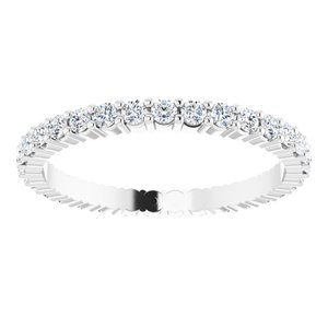 10K White Gold 5/8 CTW Natural Diamond Eternity Band Size 6.75