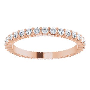 10K Rose Gold 5/8 CTW Natural Diamond Eternity Band Size 6.75