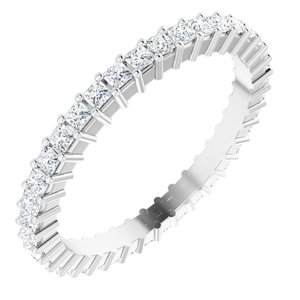 10K White Gold 3/4 CTW Natural Diamond Eternity Band Size 6.75