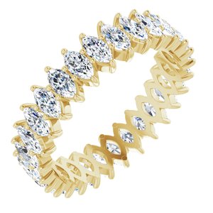 14K Yellow Gold 2 CTW Natural Diamond Eternity Band Size 6.5