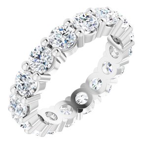 10K White Gold 3 7/8 CTW Natural Diamond Eternity Band Size 6.75