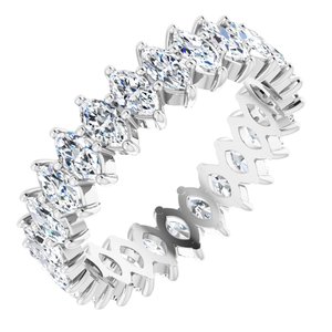 14K White Gold 2 1/3 CTW Natural Diamond Eternity Band Size 6.5