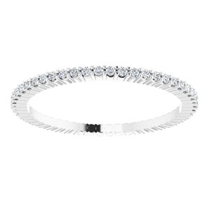 10K White Gold 1/5 CTW Natural Diamond Eternity Band Size 6.75