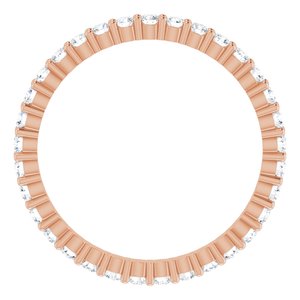 10K Rose Gold 5/8 CTW Natural Diamond Eternity Band Size 6.75