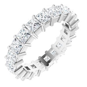 10K White Gold 3 3/8 CTW Natural Diamond Eternity Band Size 6.25