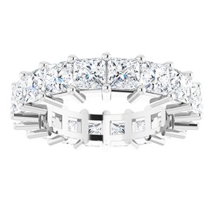 10K White Gold 5 CTW Natural Diamond Eternity Band Size 6.75