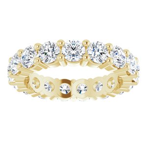 10K Yellow Gold 4 CTW Natural Diamond Eternity Band Size 6.75