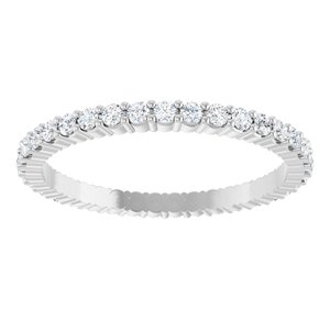 14K White Gold 1/2 CTW Natural Diamond Eternity Band Size 7
