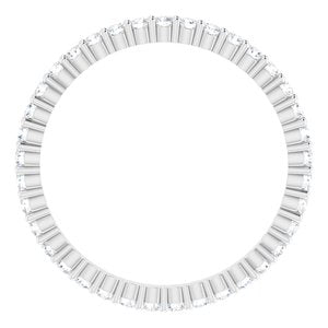 10K White Gold 1/2 CTW Natural Diamond Eternity Band Size 7.25