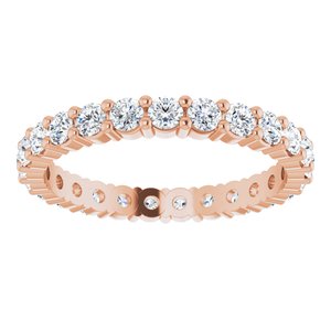 10K Rose Gold 1 CTW Lab-Grown Diamond Eternity Band Size 6.5