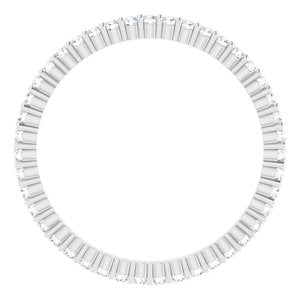 10K White Gold 3/8 CTW Natural Diamond Eternity Band Size 7.25