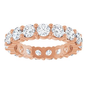 10K Rose Gold 4 CTW Natural Diamond Eternity Band Size 7