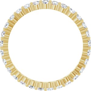 14K Yellow Gold 7/8 CTW Natural Diamond Eternity Band Size 7