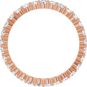 14K Rose Gold 7/8 CTW Natural Diamond Eternity Band Size 7