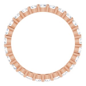 10K Rose Gold 1 CTW Natural Diamond Eternity Band Size 6.5