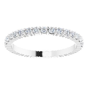 10K White Gold 5/8 CTW Natural Diamond Eternity Band Size 7.25