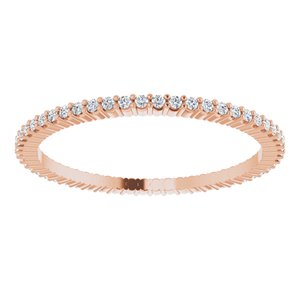 10K Rose Gold 1/5 CTW Natural Diamond Eternity Band Size 7.5