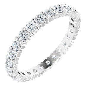 10K White Gold 1 CTW Natural Diamond Eternity Band Size 7.25