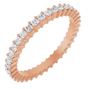 14K Rose Gold 9/10 CTW Natural Diamond Eternity Band Size 7