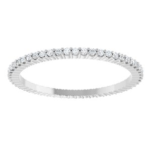10K White Gold 1/5 CTW Natural Diamond Eternity Band Size 7