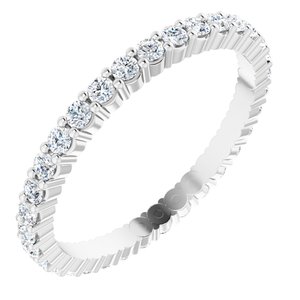 10K White Gold 5/8 CTW Natural Diamond Eternity Band Size 7.25