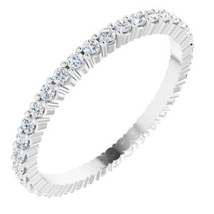 10K White Gold 1/2 CTW Natural Diamond Eternity Band Size 7.25