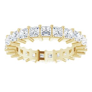 10K Yellow Gold 2 1/2 CTW Natural Diamond Eternity Band Size 7.5