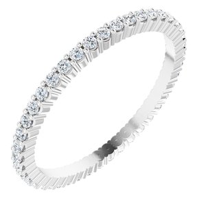 10K White Gold 3/8 CTW Natural Diamond Eternity Band Size 7.25