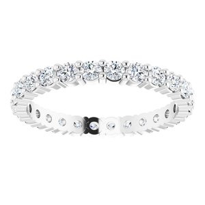 10K White Gold 1 CTW Natural Diamond Eternity Band Size 7.5