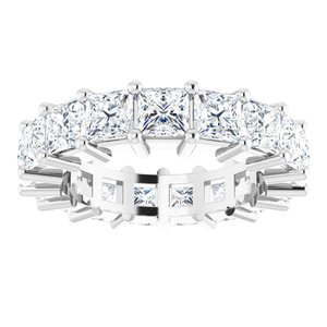 10K White Gold 6 3/4 CTW Natural Diamond Eternity Band Size 7.25