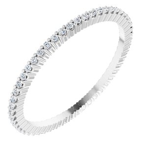 10K White Gold 1/5 CTW Natural Diamond Eternity Band Size 7.5