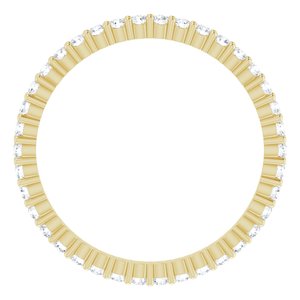 10K Yellow Gold 1/2 CTW Natural Diamond Eternity Band Size 7.75