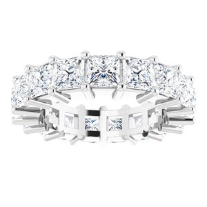 10K White Gold 6 3/4 CTW Natural Diamond Eternity Band Size 6.75