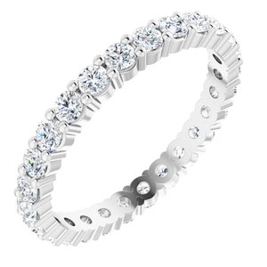 10K White Gold 1 CTW Natural Diamond Eternity Band Size 7.5