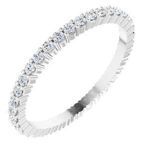 10K White Gold 1/2 CTW Natural Diamond Eternity Band Size 7.75