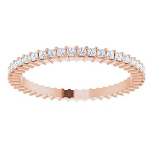 14K Rose Gold 1/2 CTW Lab-Grown Diamond Eternity Band Size 7.5