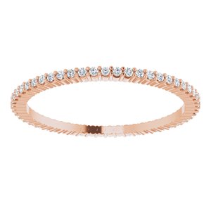 14K Rose Gold 1/5 CTW Lab-Grown Diamond Eternity Band Size 8