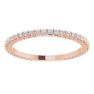 10K Rose Gold 3/8 CTW Natural Diamond Eternity Band Size 8
