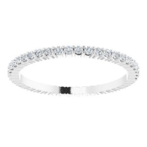 10K White Gold 3/8 CTW Natural Diamond Eternity Band Size 8