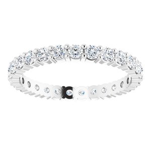 10K White Gold 1 CTW Lab-Grown Diamond Eternity Band Size 8