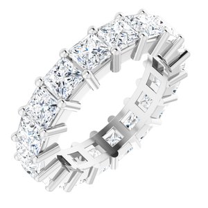 10K White Gold 5 CTW Natural Diamond Eternity Band Size 7.25