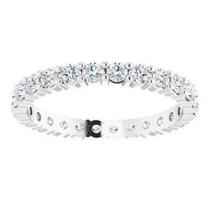 10K White Gold 1 CTW Natural Diamond Eternity Band Size 7.75